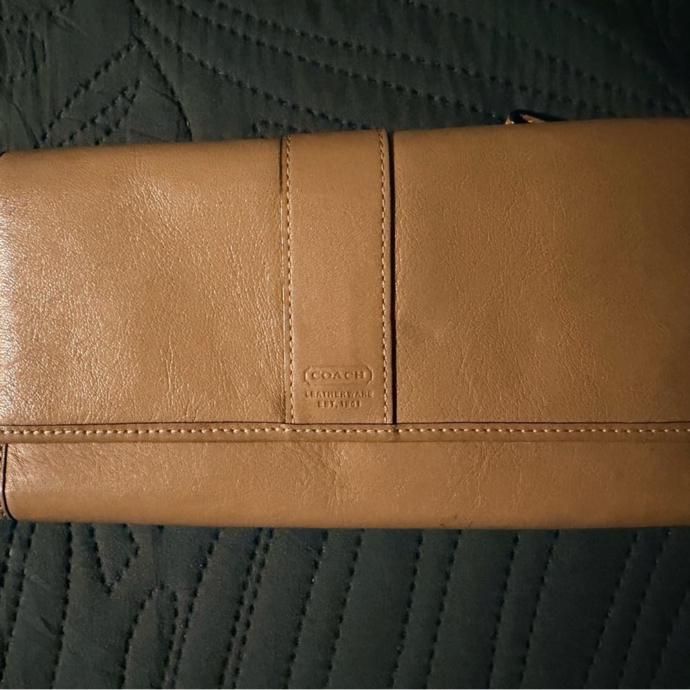 Coach Caramel Leather Wallet Clutch